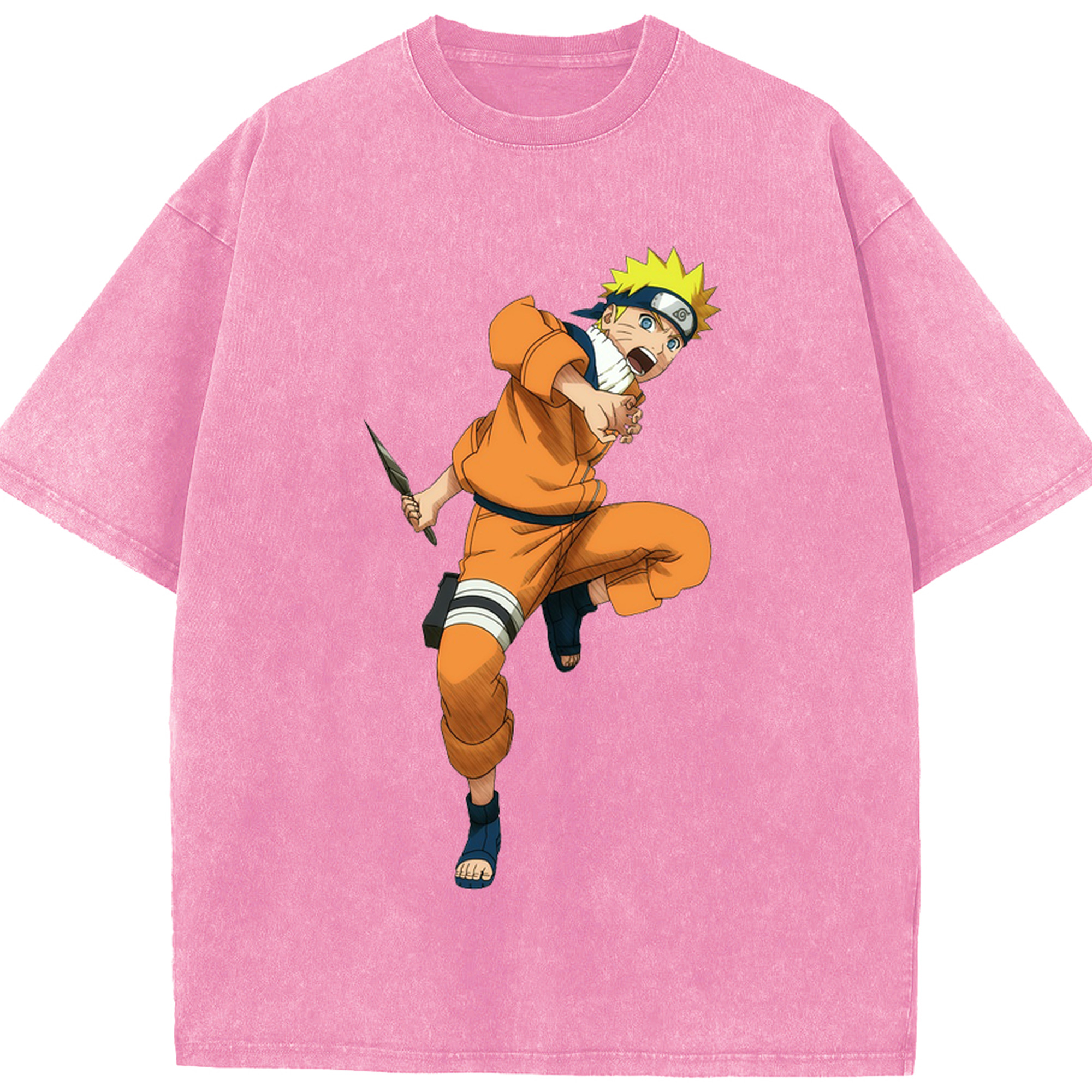 （画像用） NARUTO -ナルト- うずまき ナルト Uzumaki Naruto 綿100% ヴィンテージ風 半袖Tシャツ（フロントプリント）